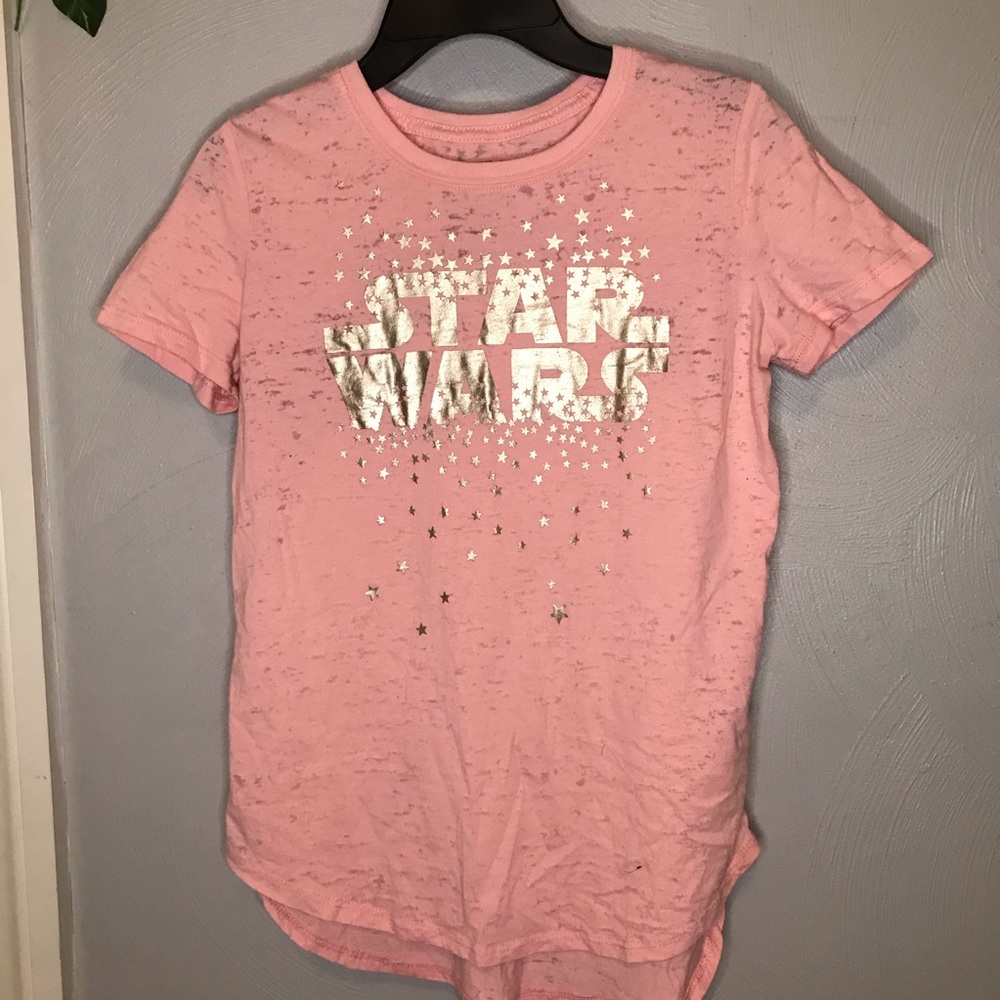 Pink starwars shirt with see-through spots